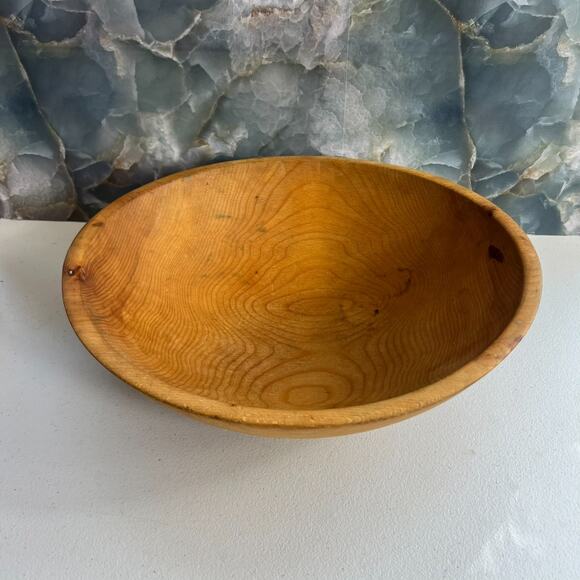 Unbranded Large Wooden Dough Bowl 12 in Hand Turned Smooth Vintage - Picture 1 of 9